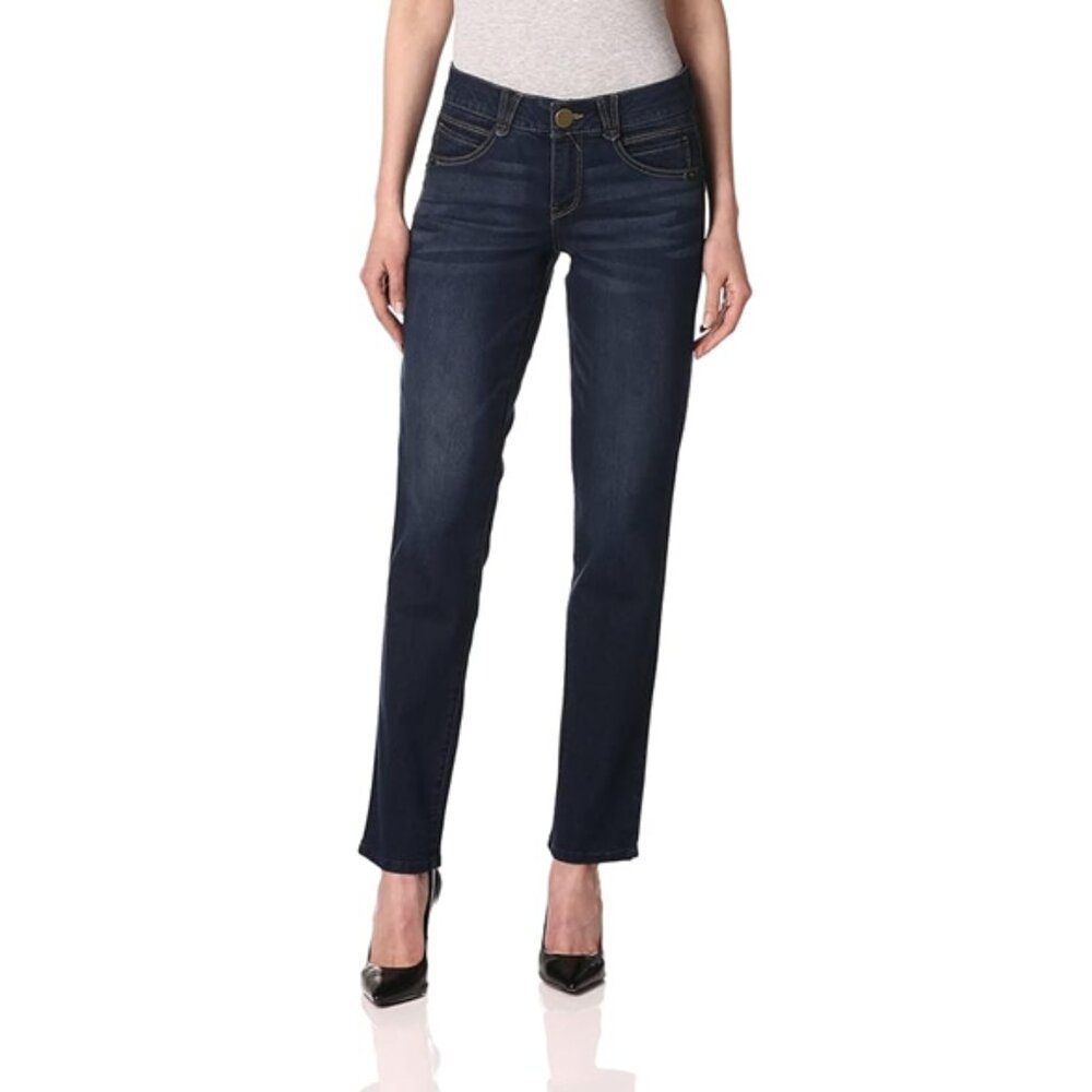 Democracy "Ab"solution Dark Blue Stretchy Banded Waist Jeans Size 14